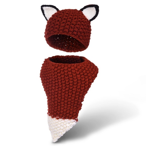 Fox Hat with Scarf for Kids - Picture 2 of 7